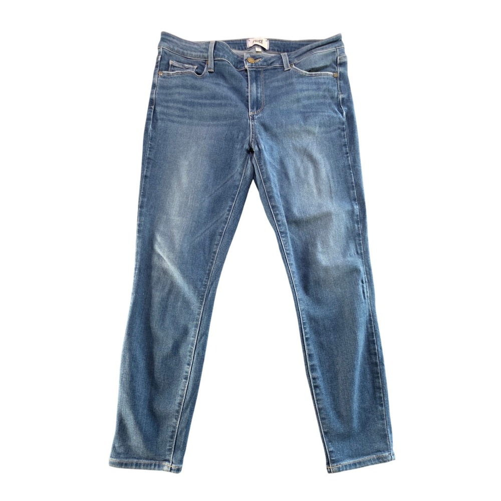 PAIGE Jeans Verdugo Crop Skinny Mid Rise 31 Medium Wash Premium Denim Millennial